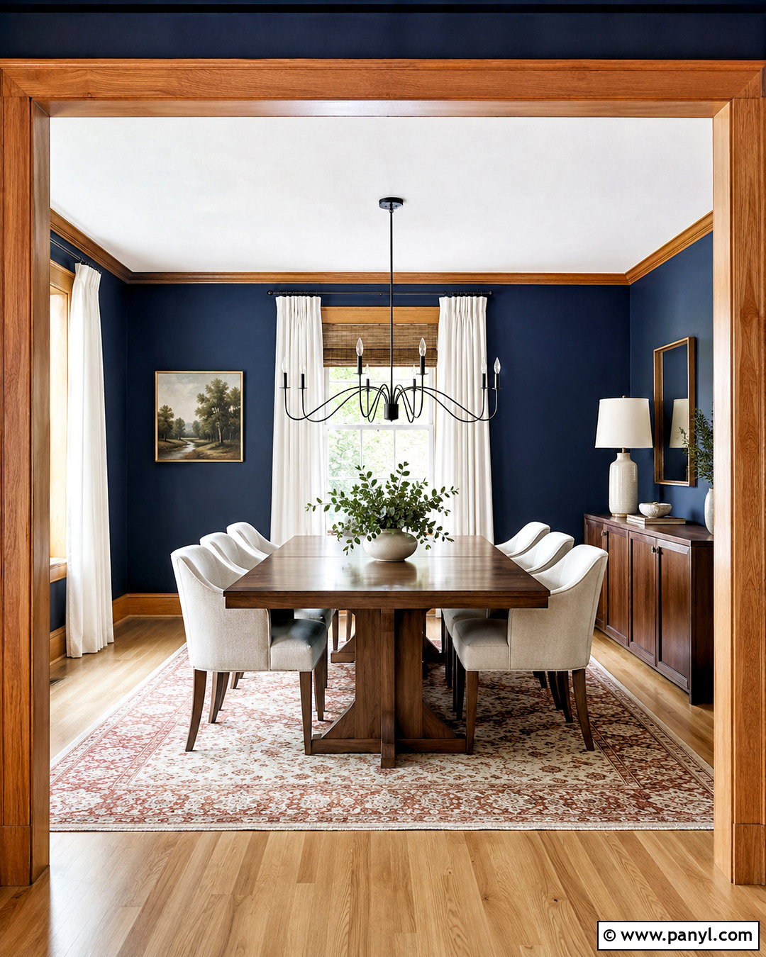 Navy Blue Walls With Oak Trim - 20 oak trim updating ideas