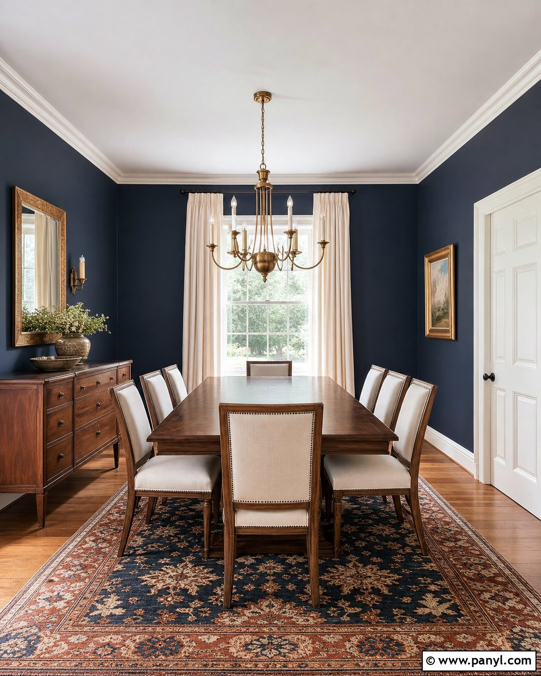 Navy Blue Walls With Swiss Coffee Trim - 25 Swiss Coffee Walls And Trim Ideas