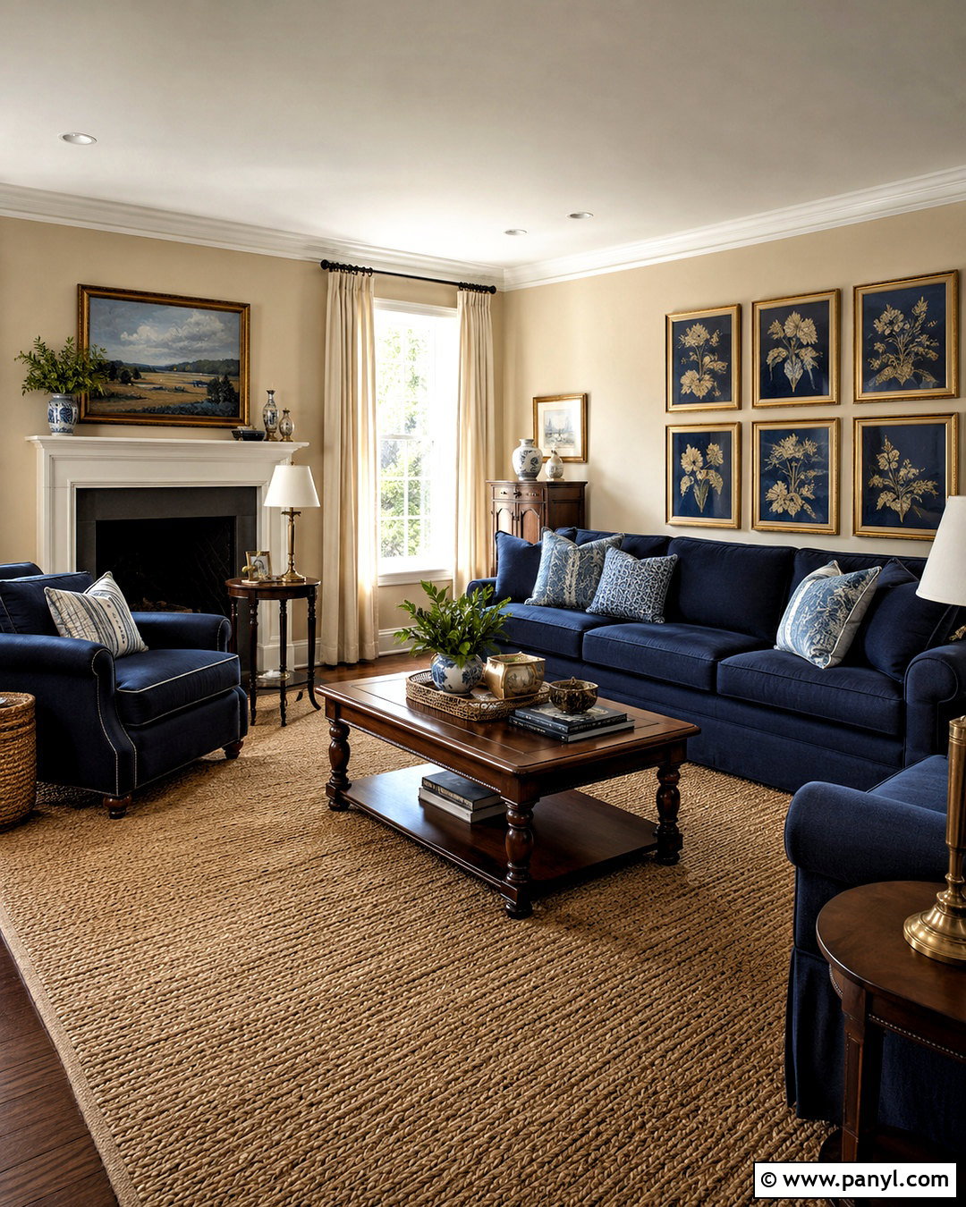 Navy Blue With Beige Walls - 20 What Color Goes With Beige Walls