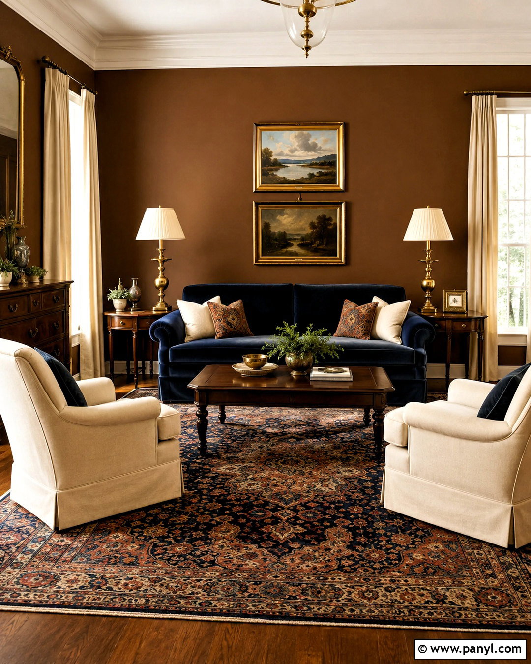 Navy Blue With Brown Walls - 20 What Color Goes With Brown Walls