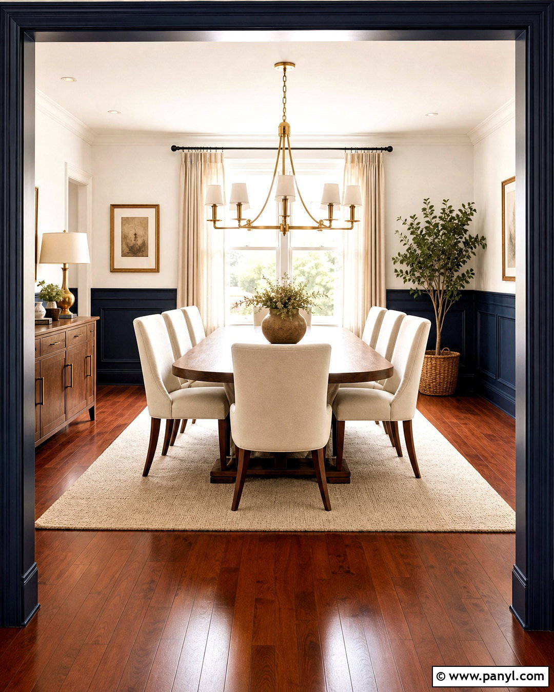 Navy Blue With Cherry Wood Floors - 20 cherry wood floors color schemes