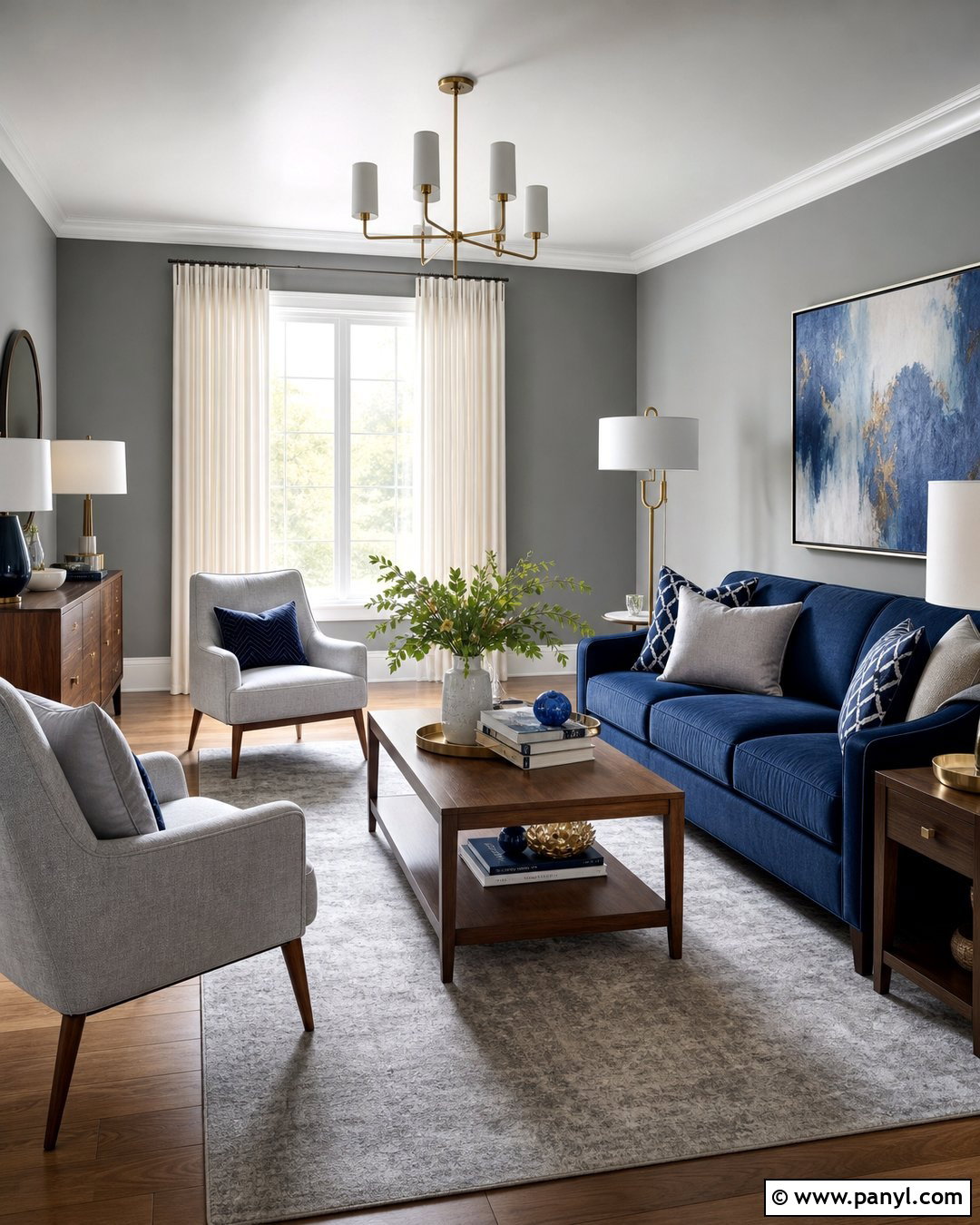 Navy Blue With Gray Walls - 25 Colors That Go With Gray Walls