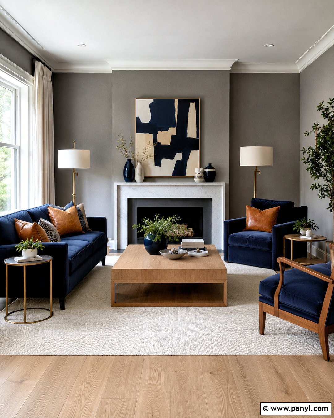 Navy Blue With Grey Walls - 20 What Goes With Grey Walls