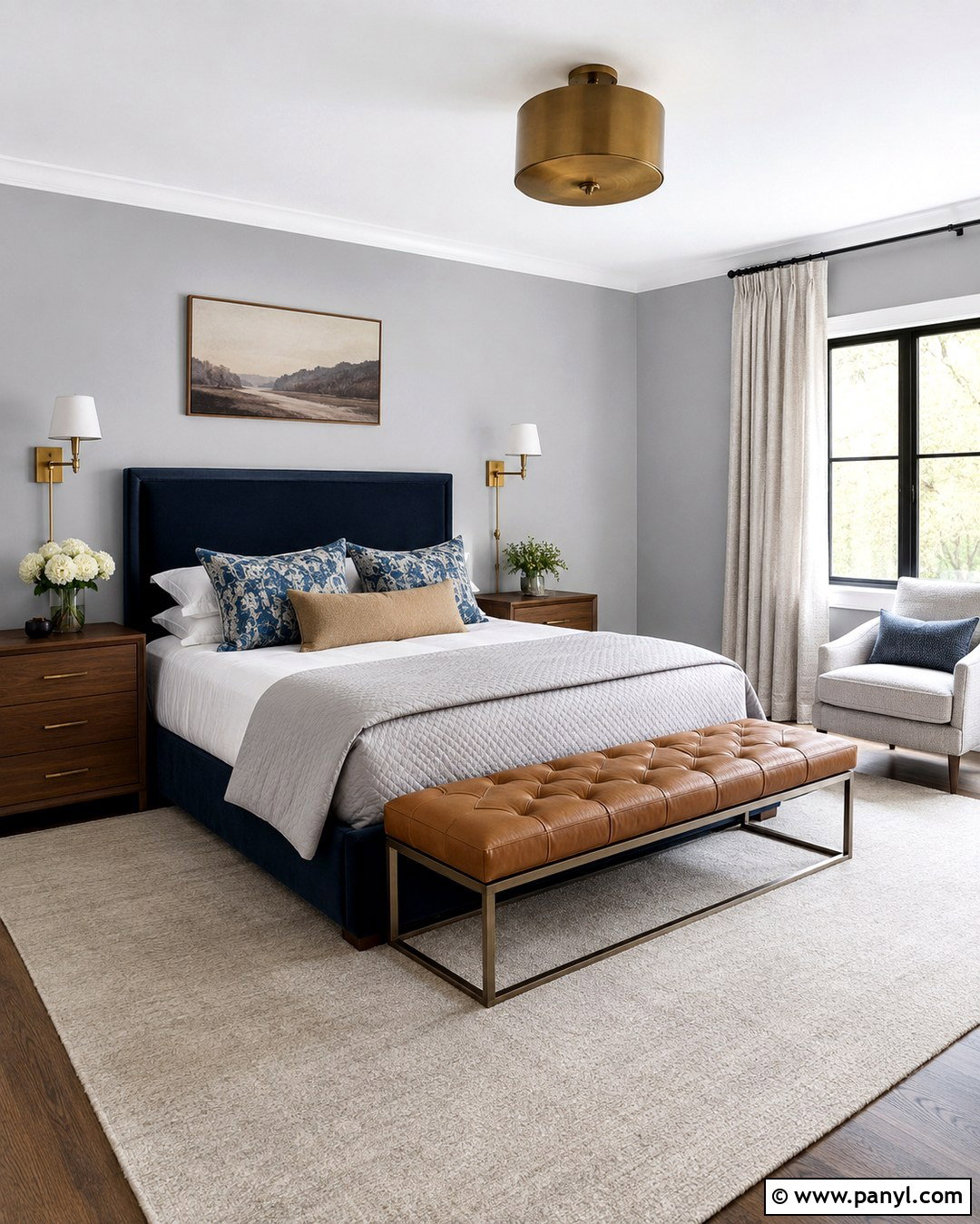 Navy Blue With Light Gray Walls - 20 Colors That Go With Light Gray Walls