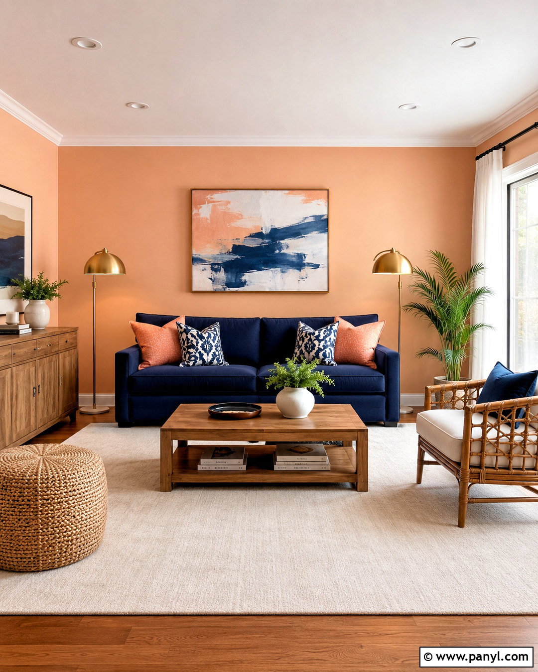 Navy Blue With Peach Walls - 20 What Colours Go With Peach Walls