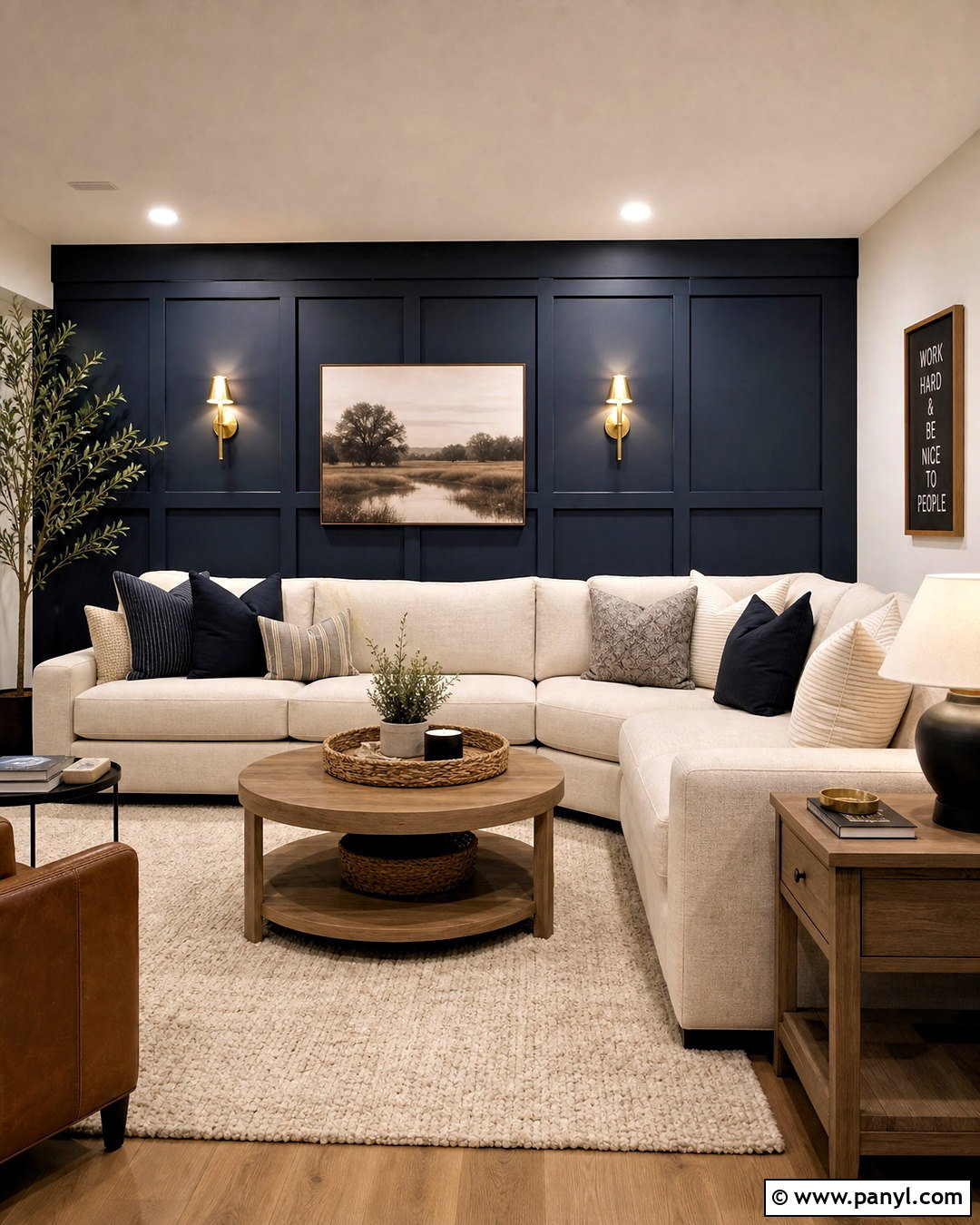 Navy Board And Batten Basement Accent Wall - 20 basement accent wall ideas