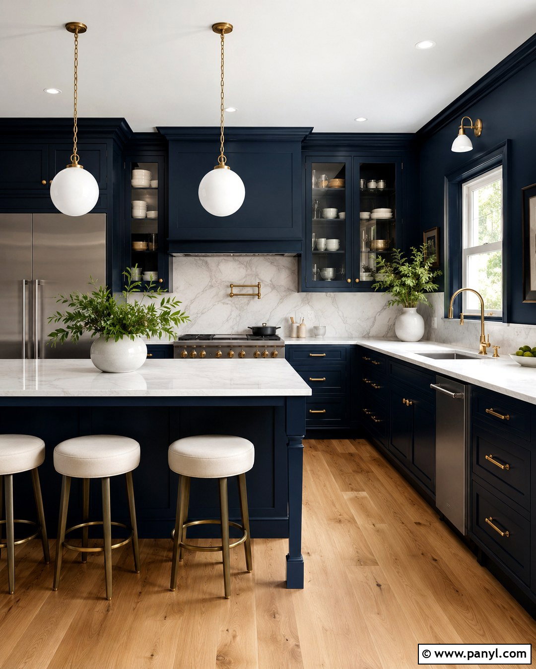 Navy Cabinets Matching Navy Walls - 20 Cabinets Matching Wall Color Ideas