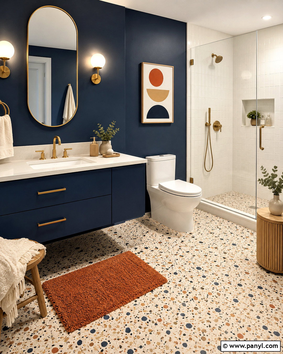 Navy Ceiling Bathroom - 20 navy bathroom ideas