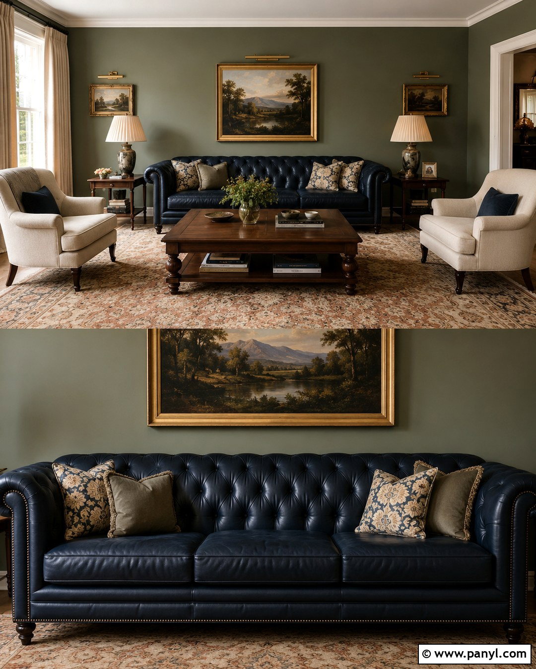 20 Navy Sofa Sage Green Walls: Serene Living Room Pairings