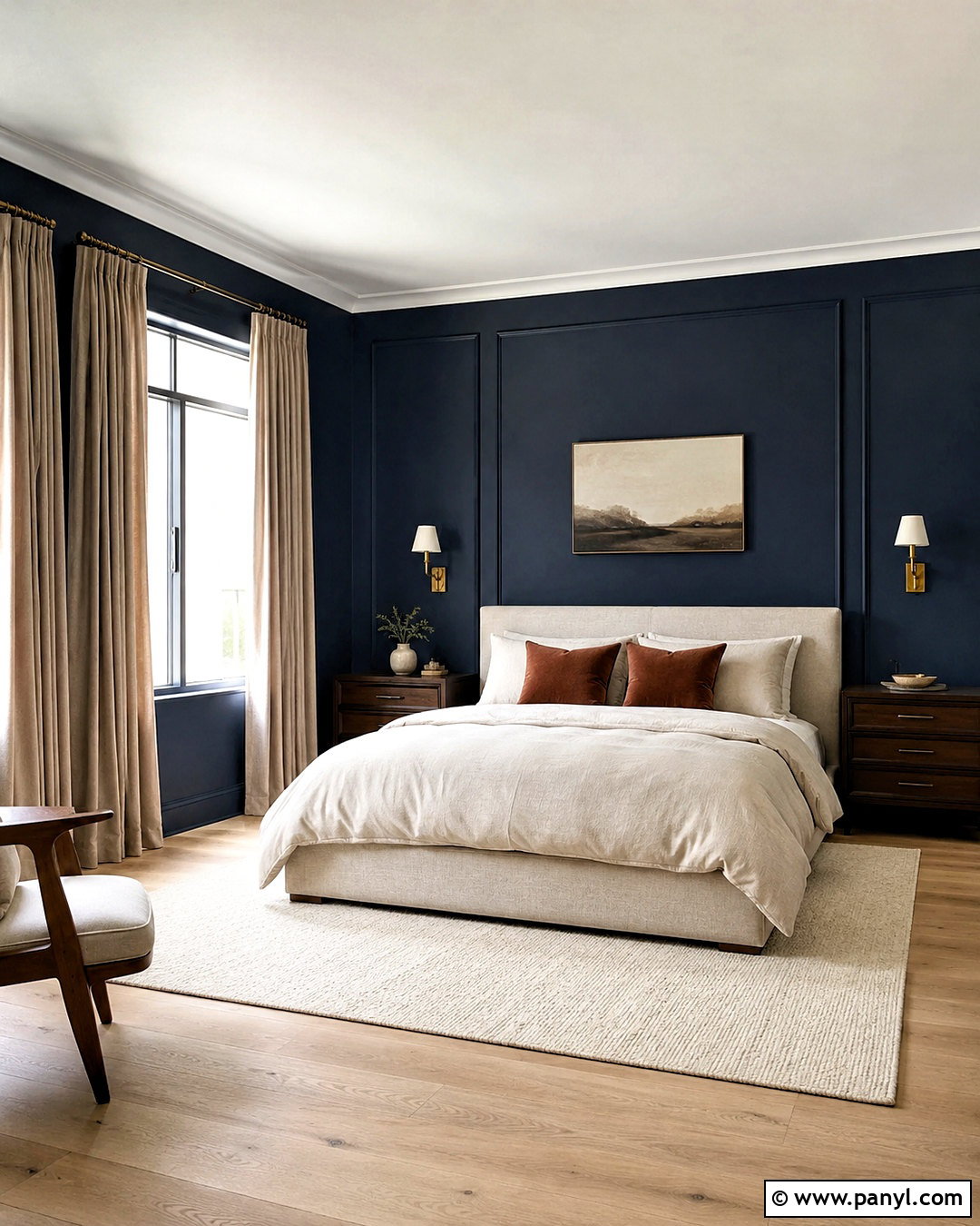 Navy Dark Walls Bedroom - 40 dark walls