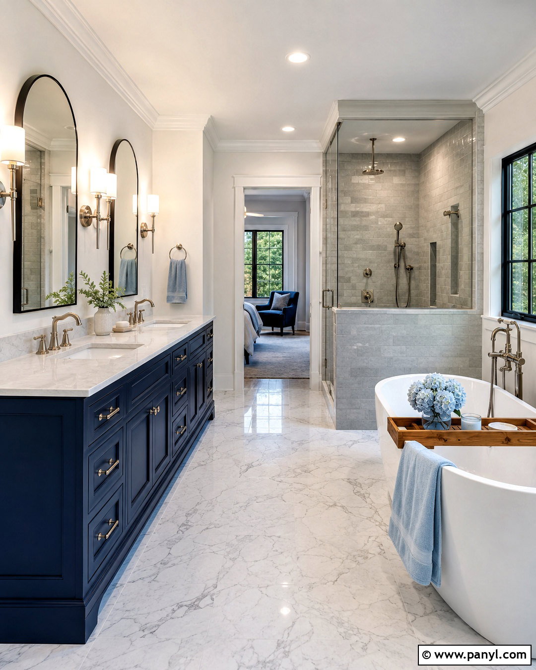 Navy Double Vanity Bathroom - 20 navy bathroom ideas