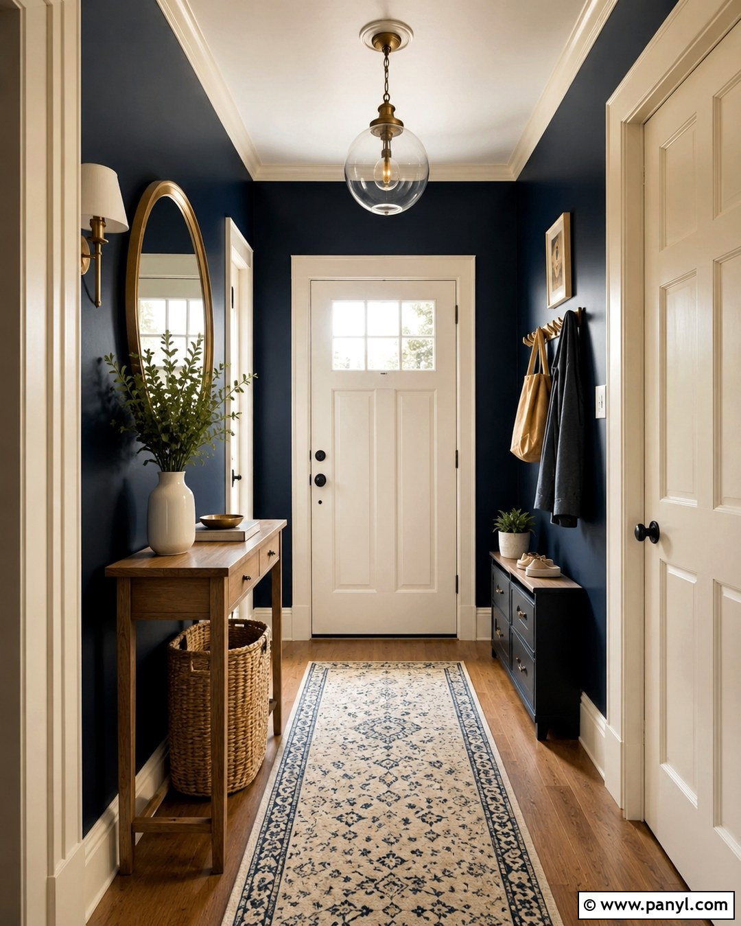 Navy Entryway Walls With Cream Doors - 20 Navy And Cream Walls