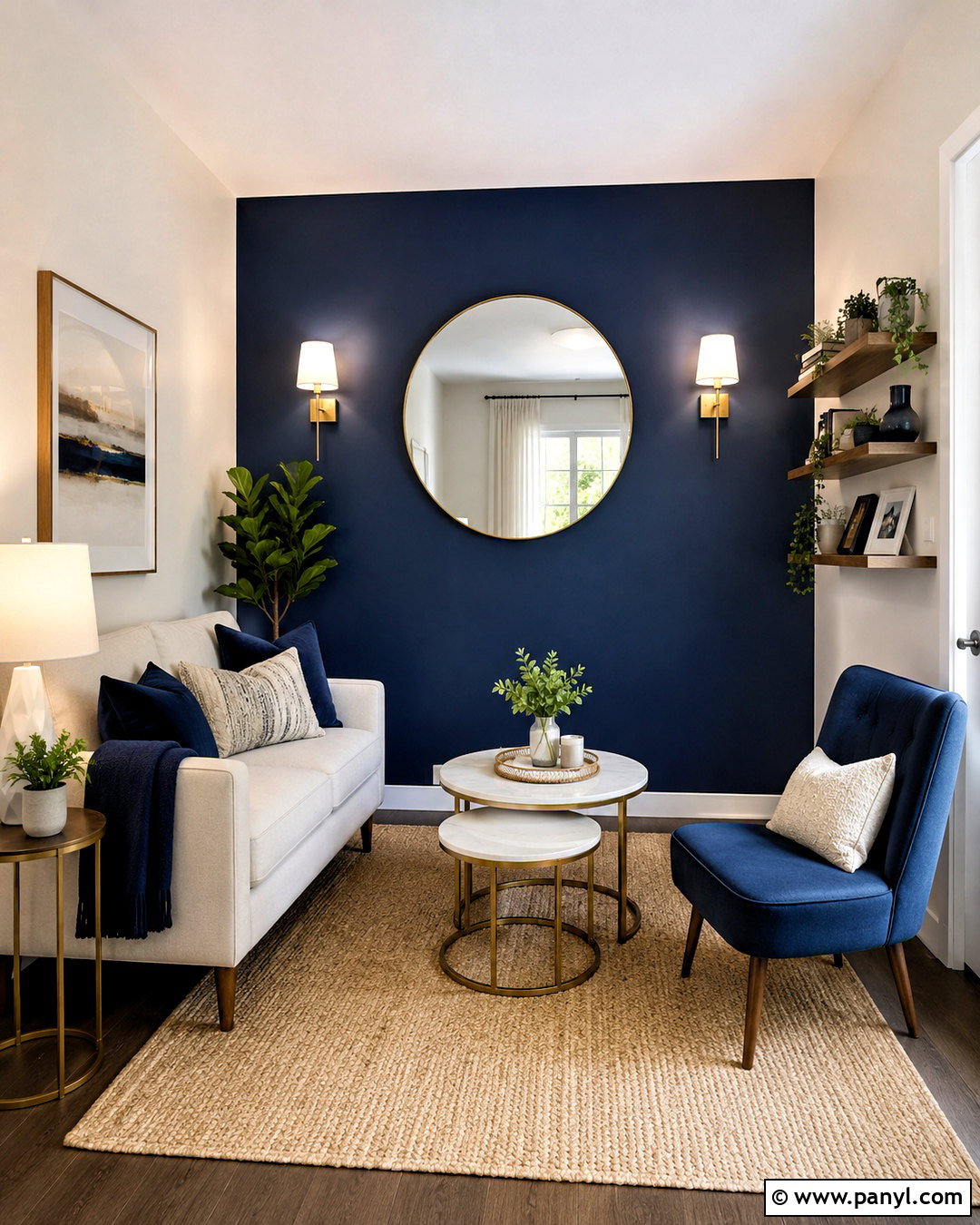 Navy Feature Wall For Small Living Room - 20 navy feature wall living room ideas