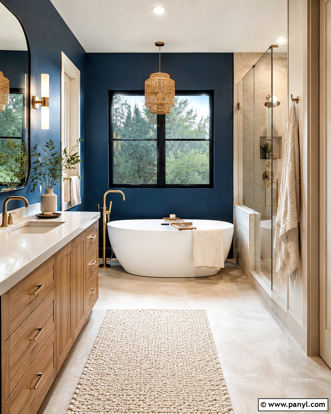 Navy Freestanding Tub Bathroom - 20 navy bathroom ideas