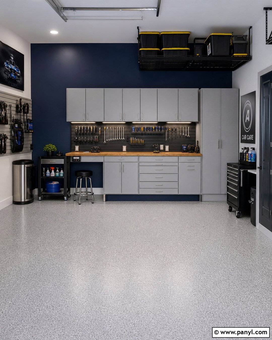 Navy Garage Accent Wall - 35 Garage Walls Paint Colors