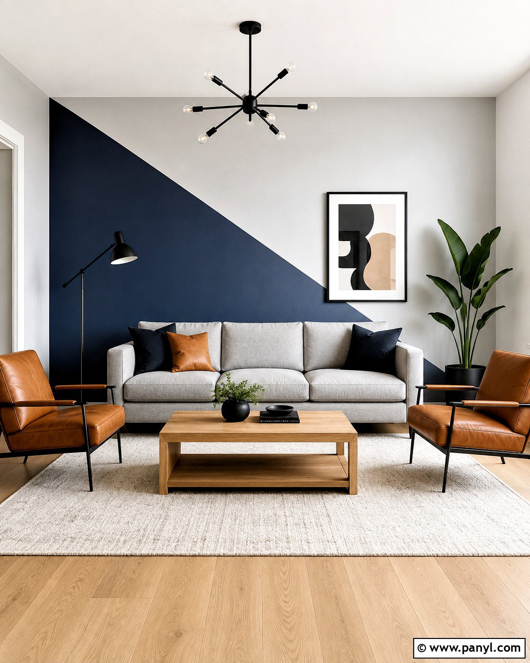 Navy Geometric Color Block Wall - 20 colour block walls