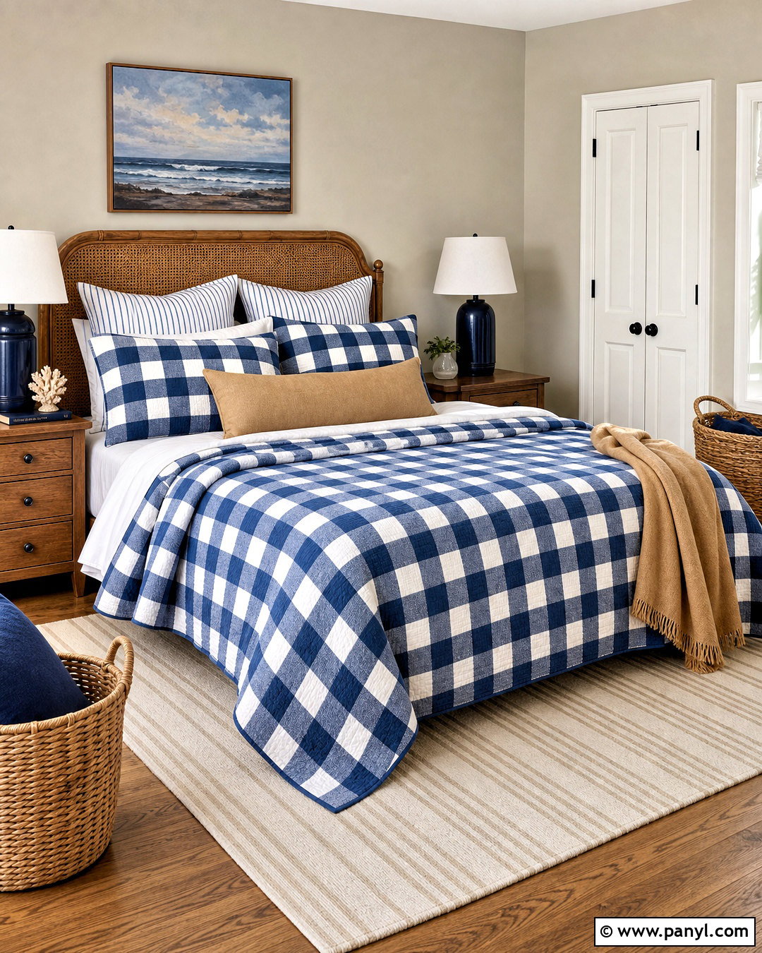 Navy Gingham Bedding - 20 gingham bedding ideas