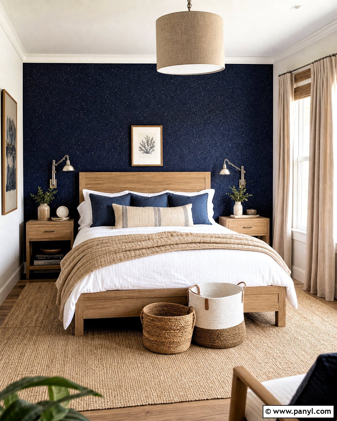 Navy Glitter Accent Wall Bedroom - 20 glitter accent wall ideas