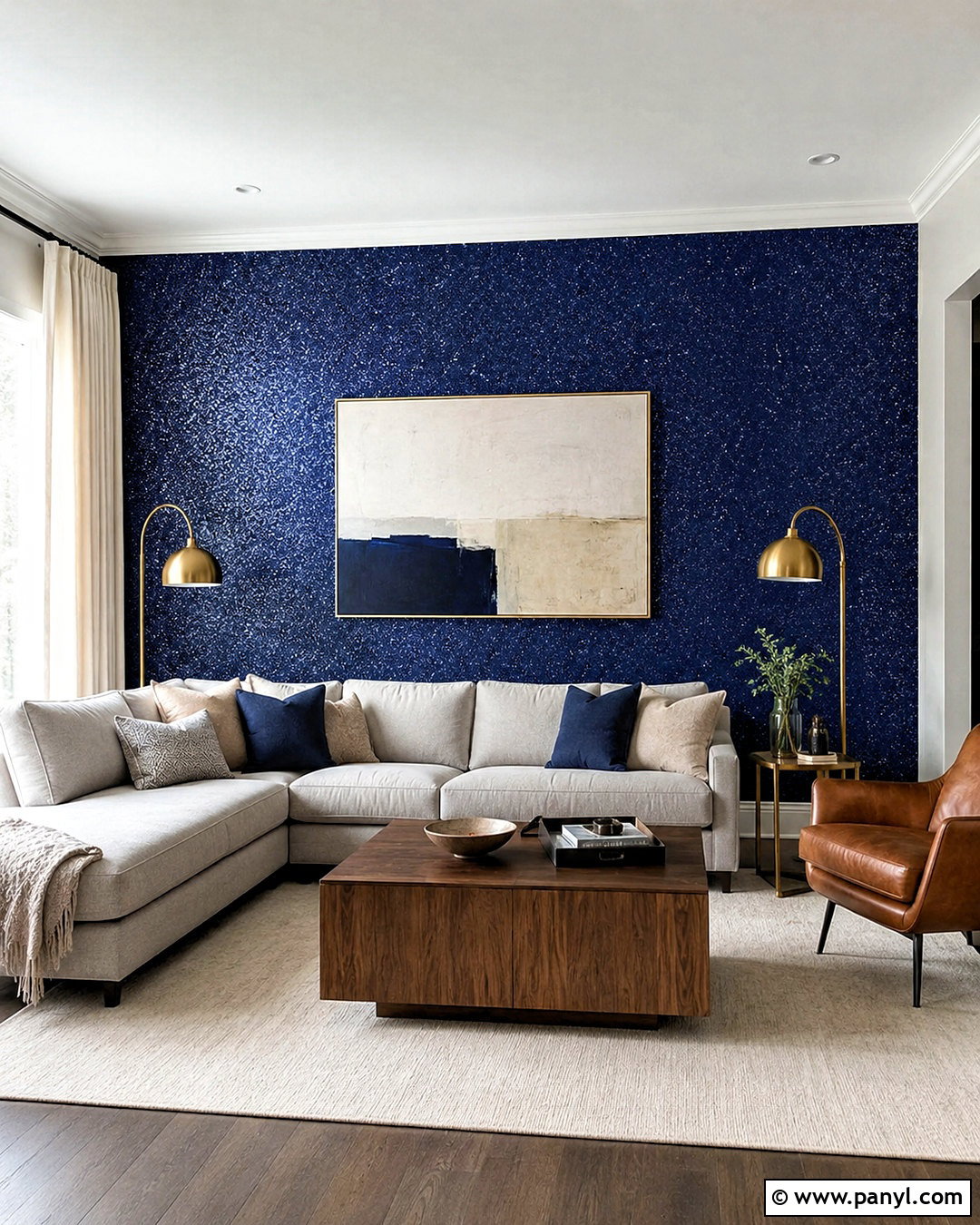 Navy Glitter Wall Living Room - 20 diy glitter paint for walls
