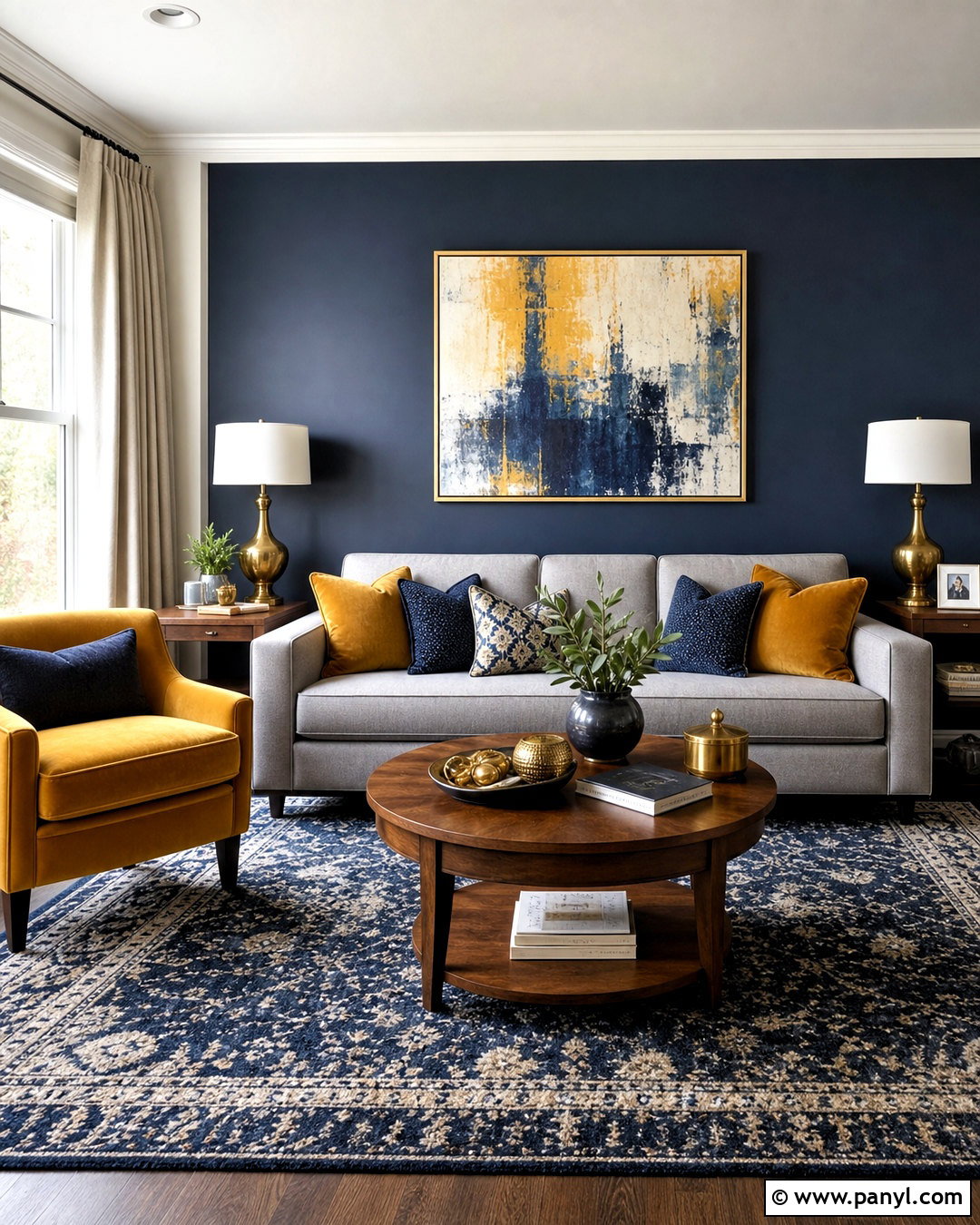 Navy Grey And Mustard Living Room - 20 grey and mustard living room ideas
