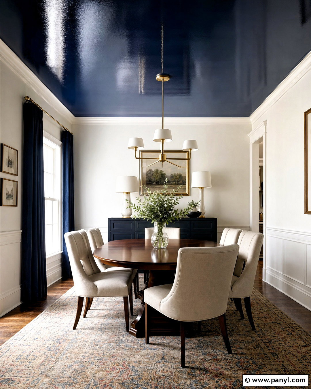 Navy High Gloss Dining Room Ceiling - 20 high gloss ceiling ideas