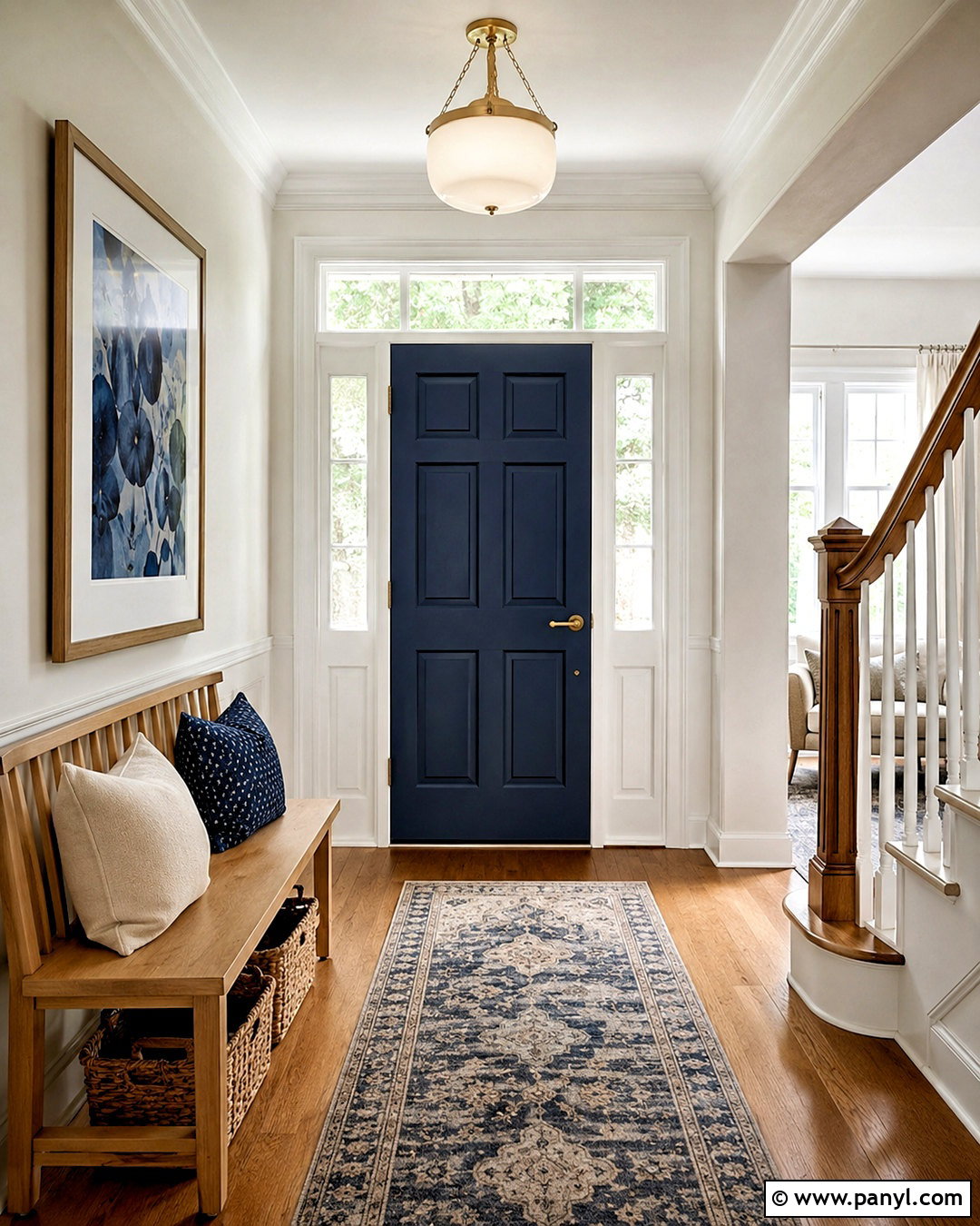 Navy Interior Door With Brass Hardware - 20 dark doors interior ideas