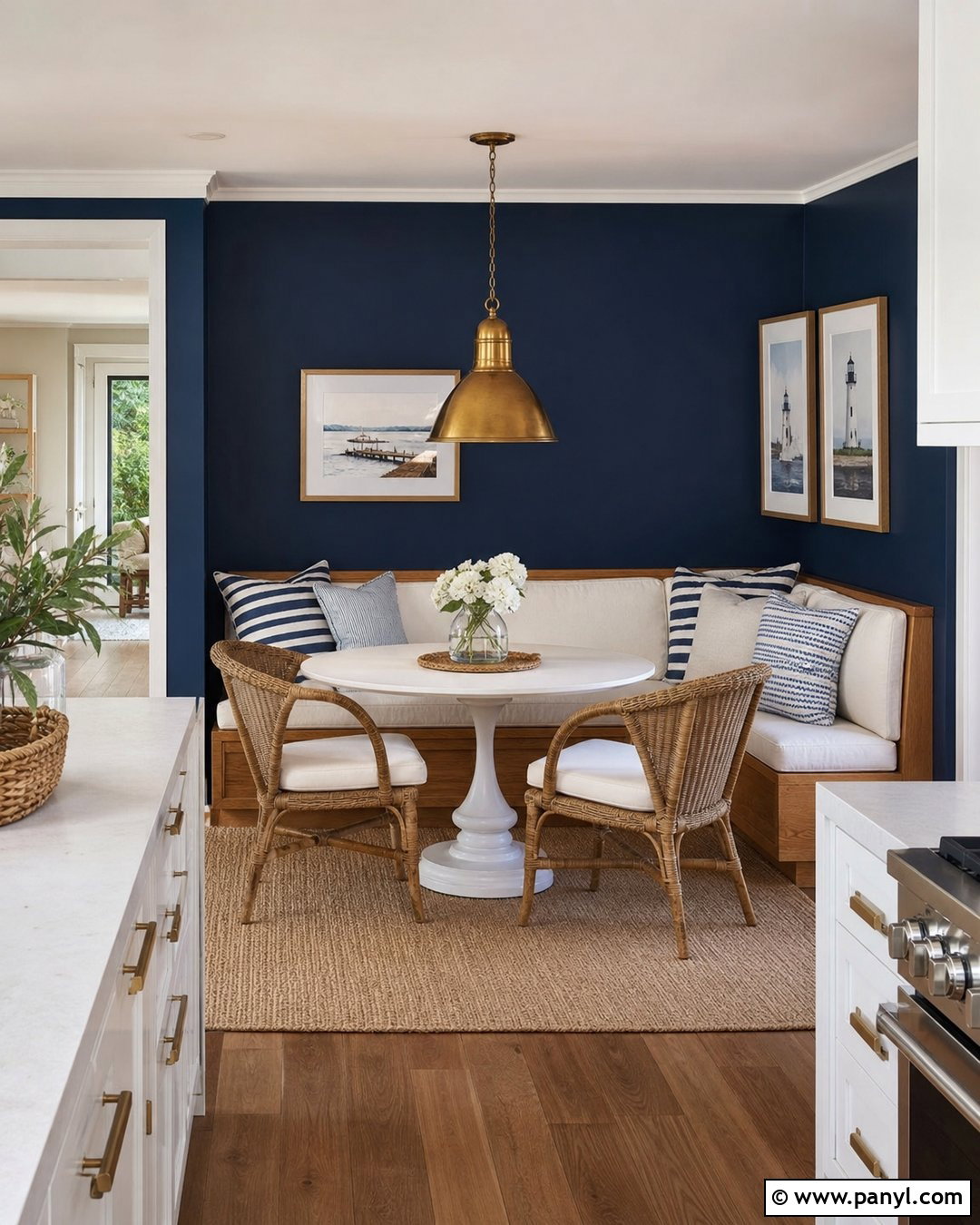 Navy Kitchen Breakfast Nook Accent Wall - 30 dark accent walls