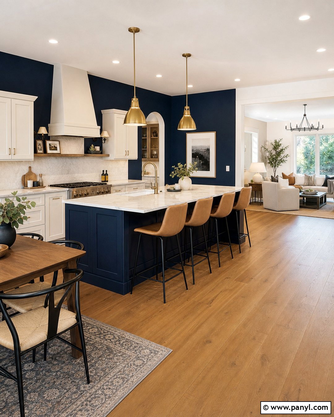 Navy Kitchen Walls In An Open Plan Kitchen - 30 navy kitchen walls