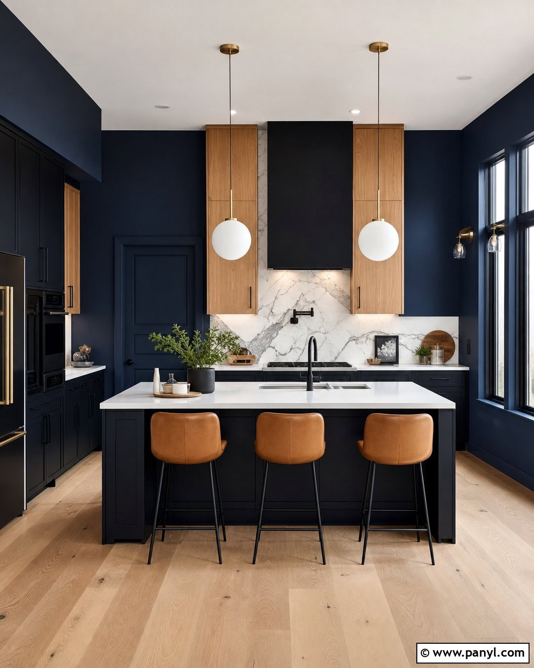Navy Kitchen Walls With Black Cabinets - 30 navy kitchen walls