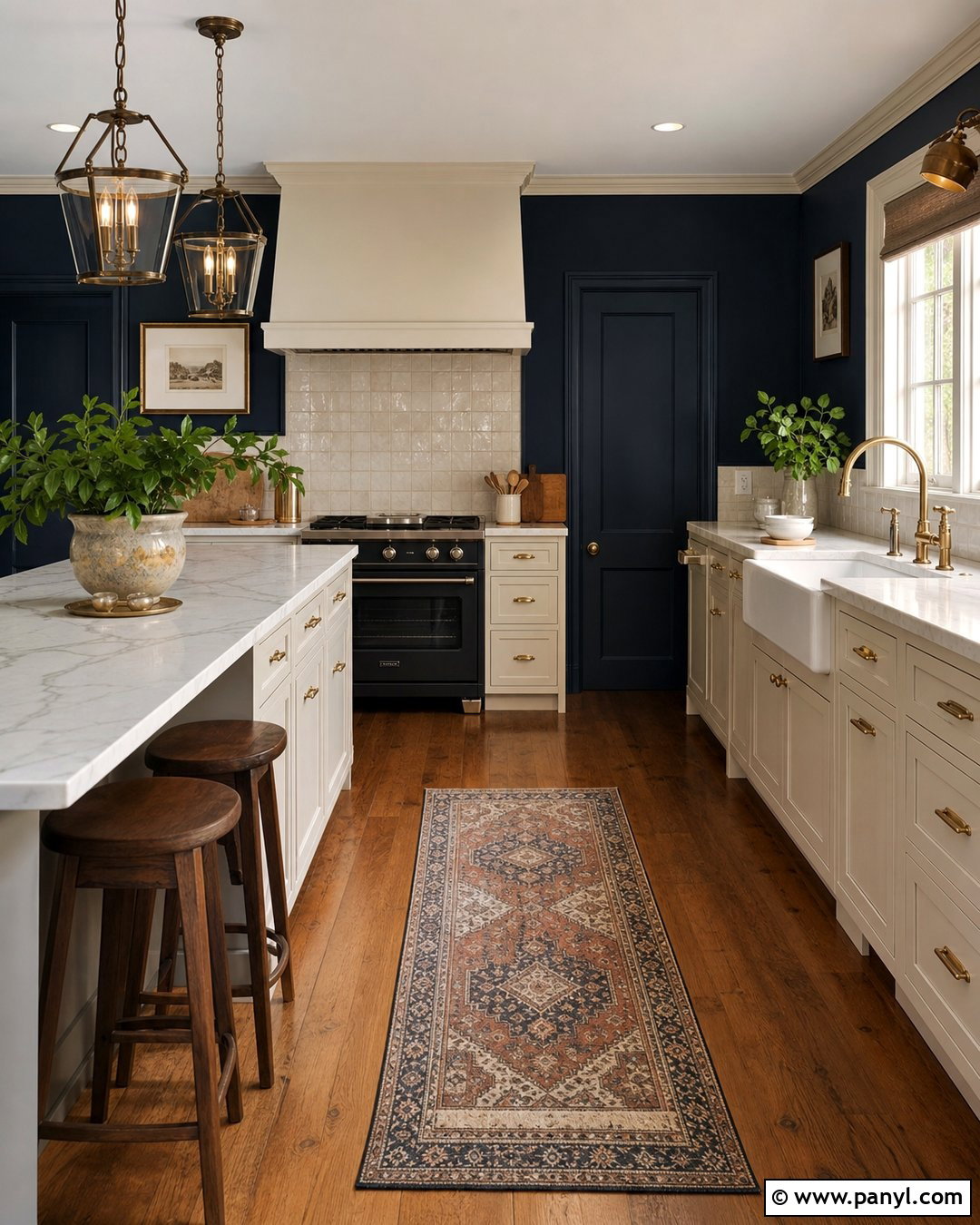 Navy Kitchen Walls With Cream Cabinets - 30 navy kitchen walls