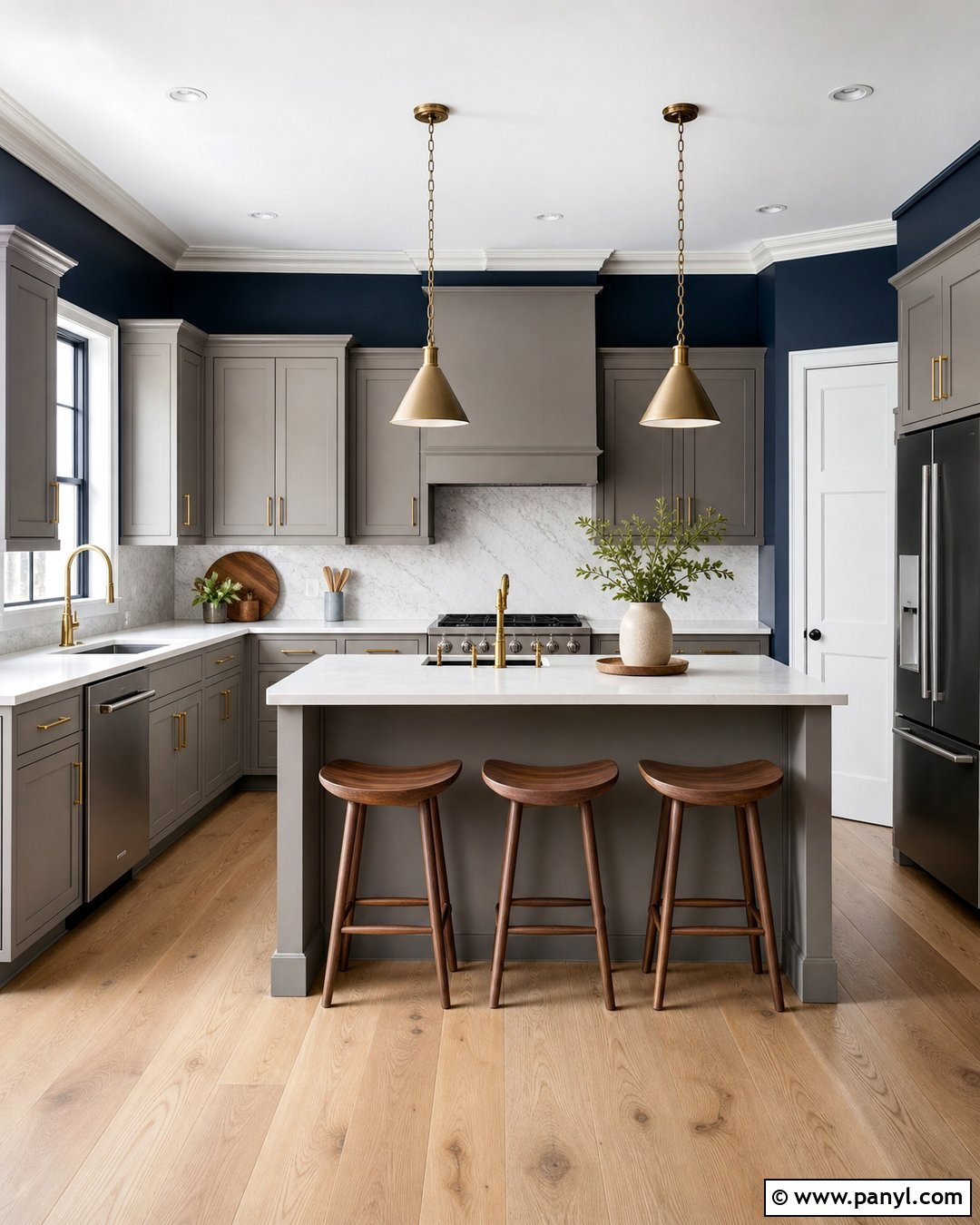 Navy Kitchen Walls With Gray Cabinets - 30 navy kitchen walls