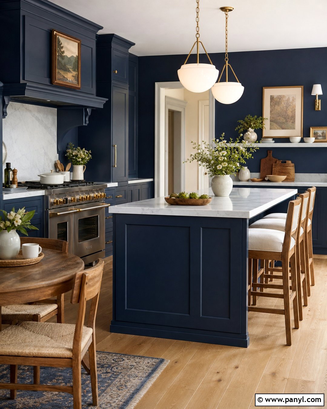 Navy Kitchen Walls With Navy Cabinets - 30 navy kitchen walls