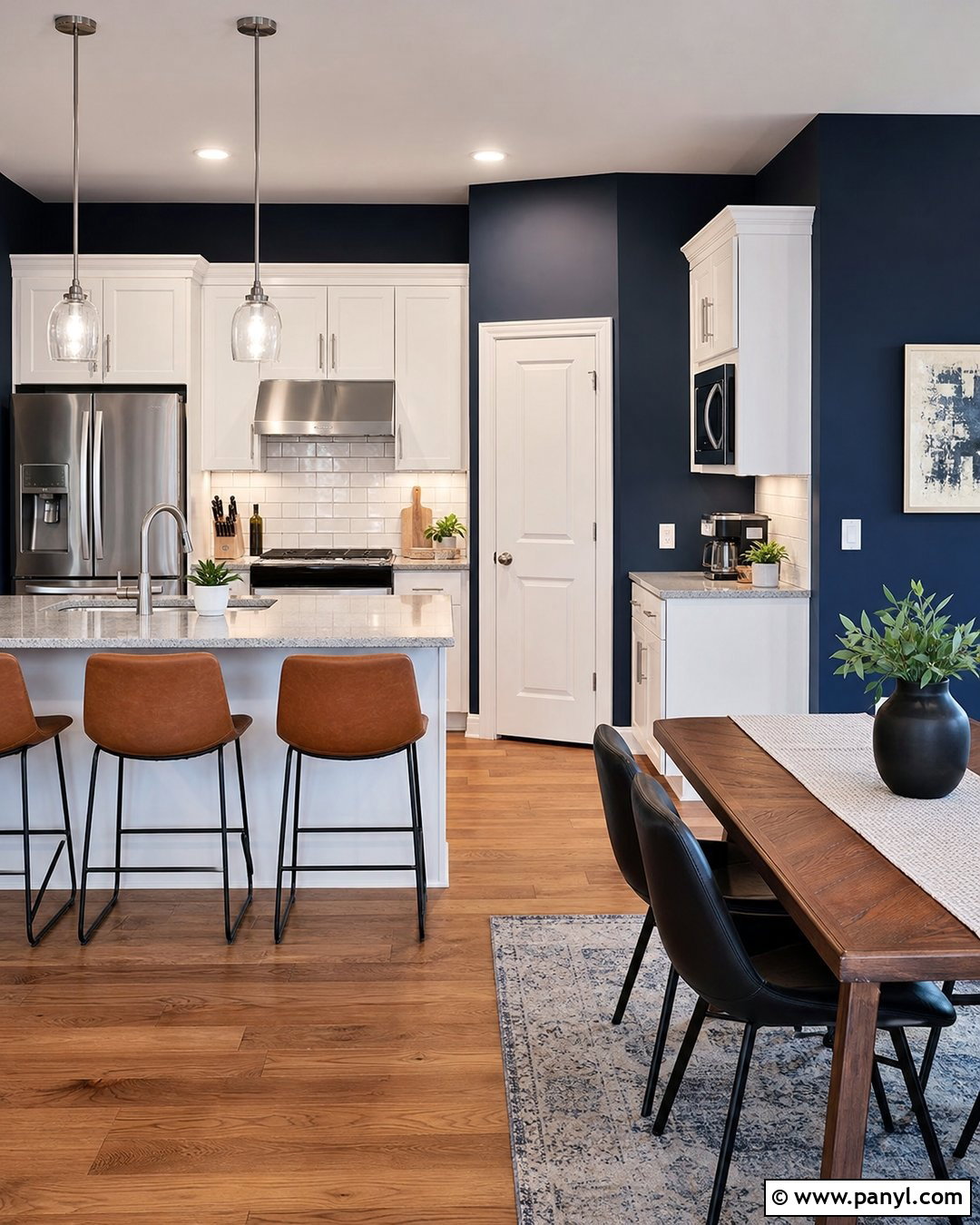 Navy Kitchen Walls With Stainless Steel Appliances - 30 navy kitchen walls