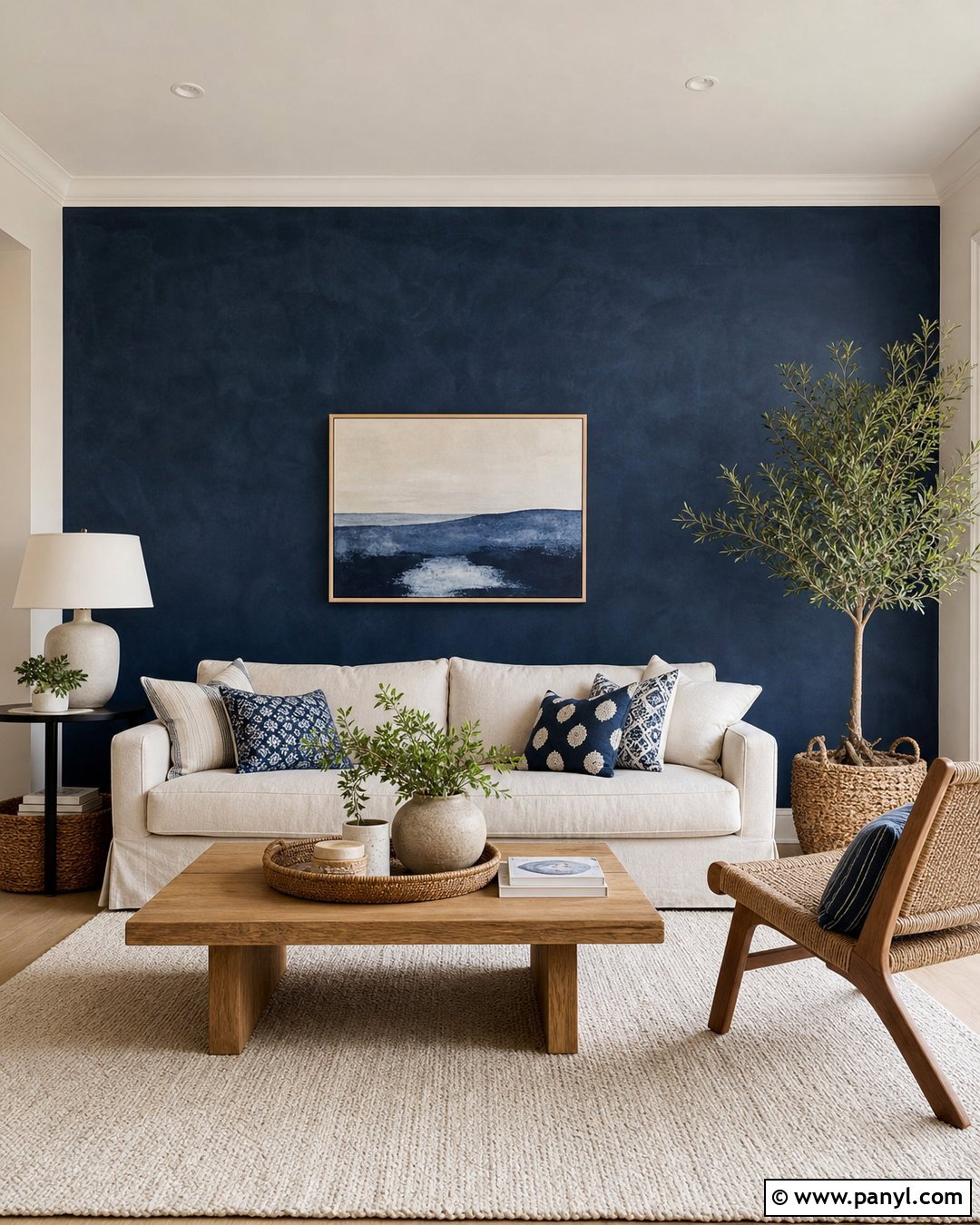 Navy Limewash Accent Wall - 25 Navy Limewash Walls