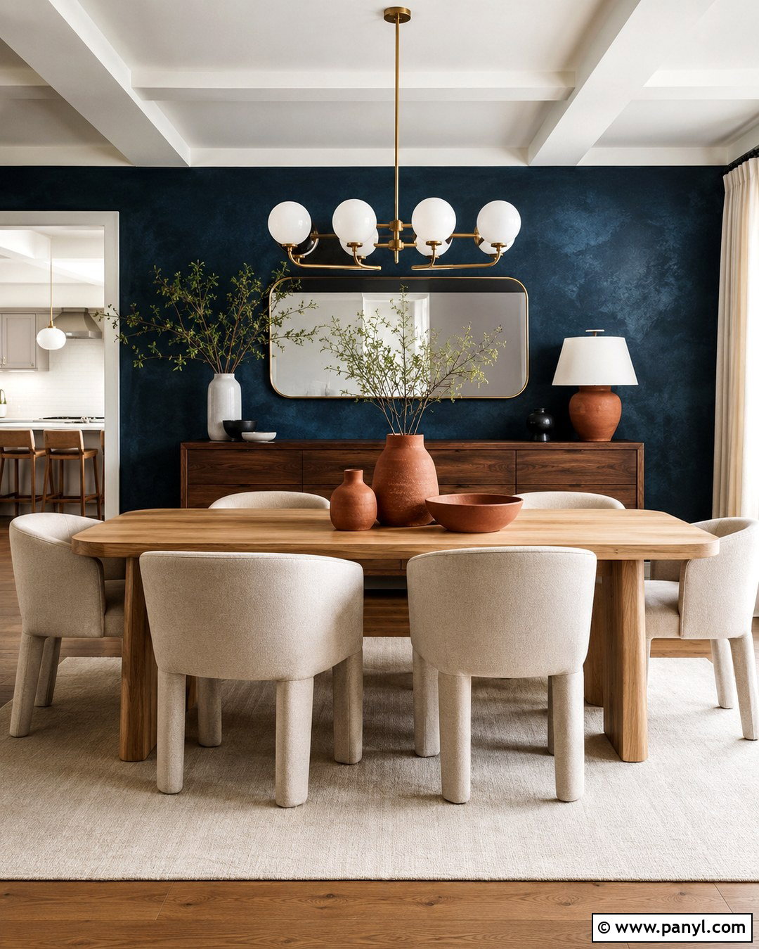 Navy Limewash Accent Wall - 20 Limewash Paint Accent Wall Ideas
