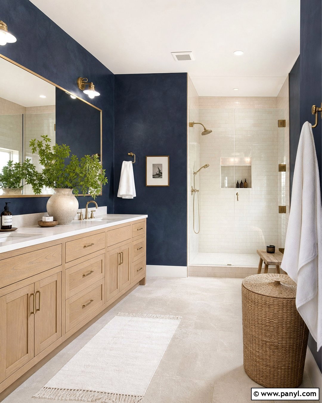 Navy Limewash Bathroom - 25 Navy Limewash Walls
