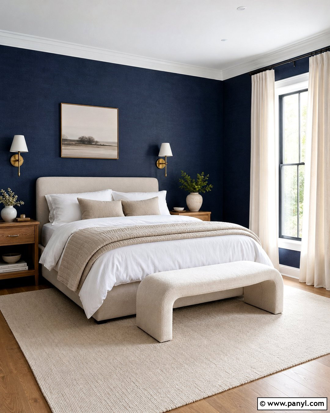Navy Limewash Bedroom - 25 Navy Limewash Walls
