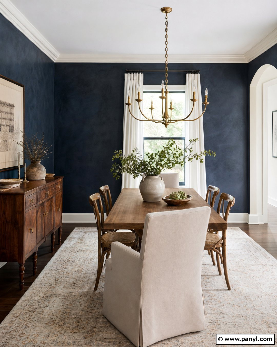 Navy Limewash Dining Room - 25 Navy Limewash Walls