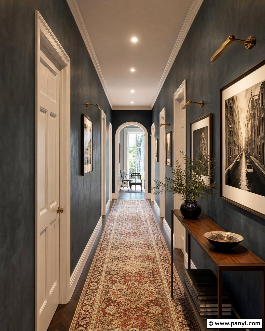 Navy Limewash Hallway - 25 Navy Limewash Walls