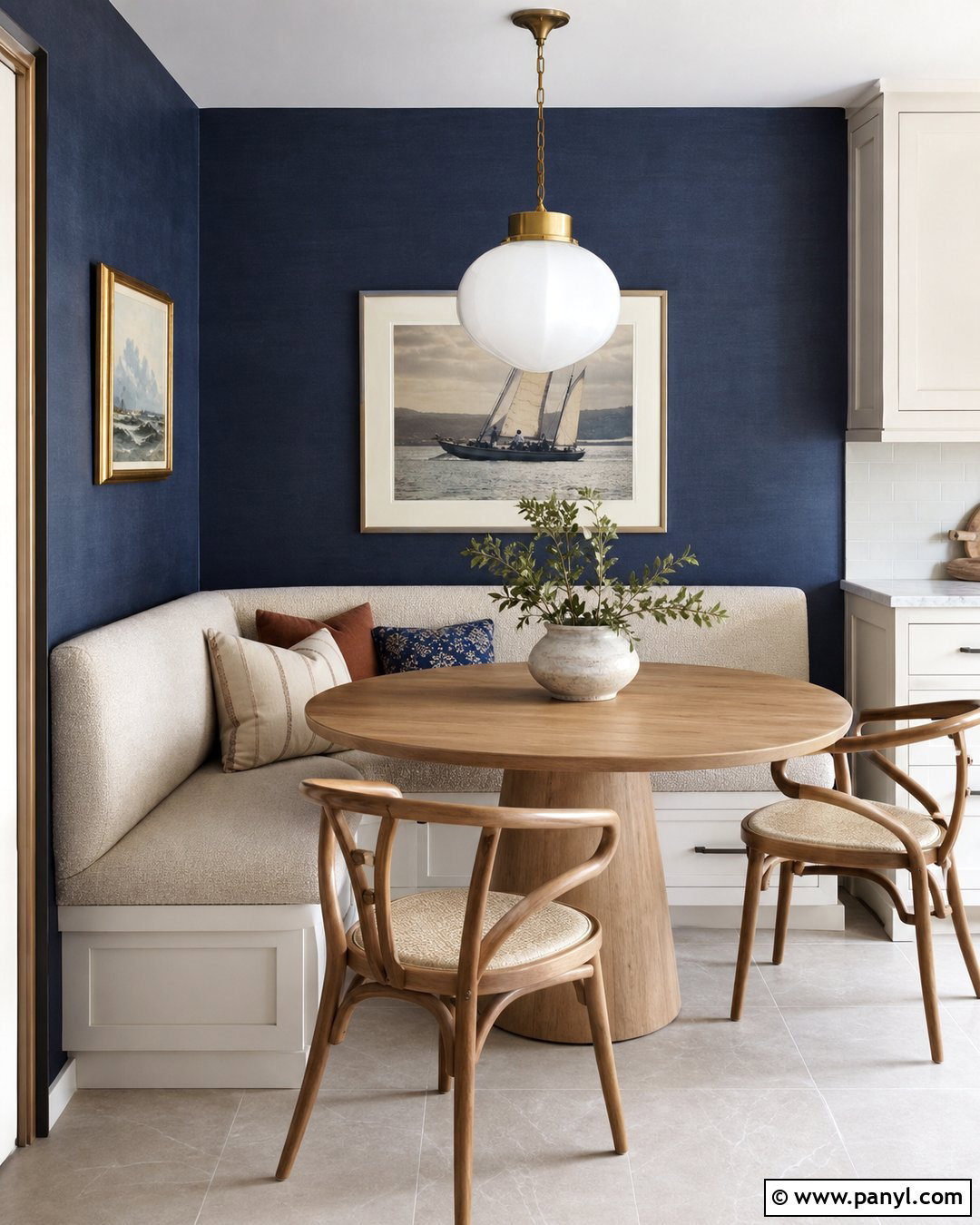 Navy Limewash Kitchen Nook - 25 Navy Limewash Walls