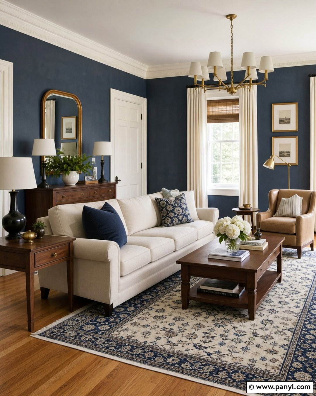 Navy Limewash With White Trim - 25 Navy Limewash Walls