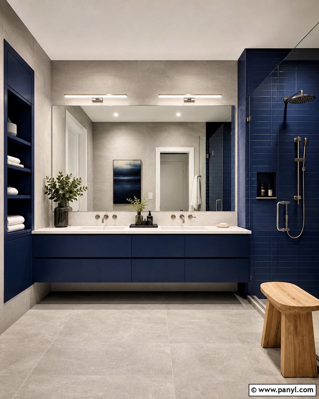 Navy Modern Bathroom - 20 navy bathroom ideas