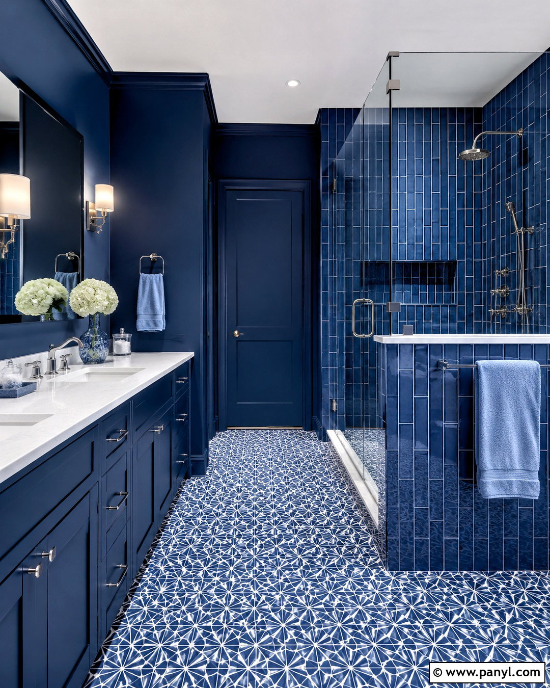 Navy Monochrome Bathroom - 20 navy bathroom ideas