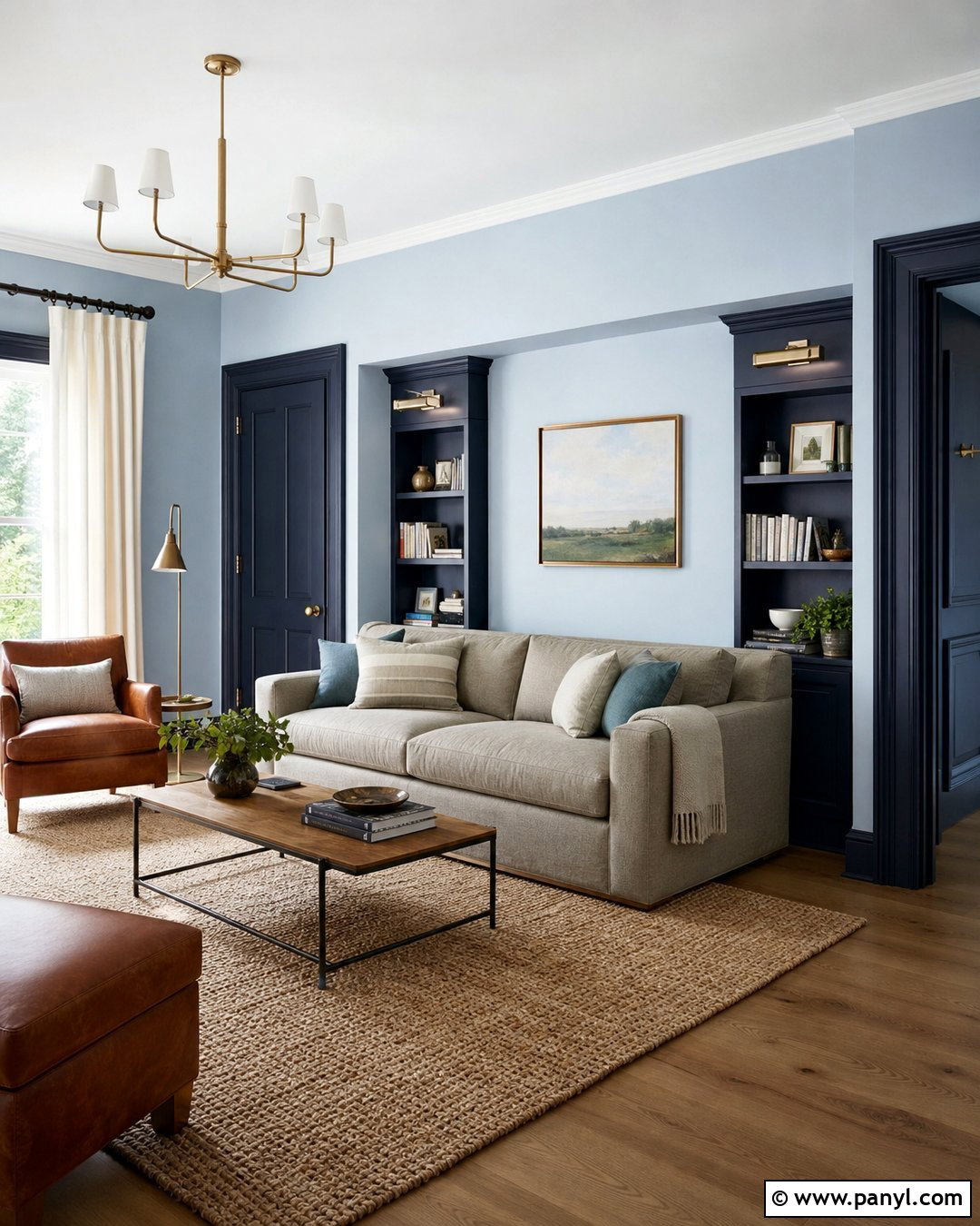 Navy Painted Skirting Boards With Pale Blue Walls - 30 painted skirting boards colour ideas