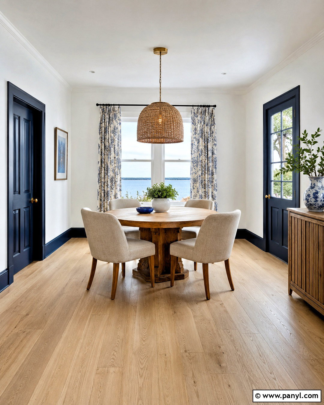 Navy Painted Skirting With White Walls - 20 White Walls Painted Skirting Ideas