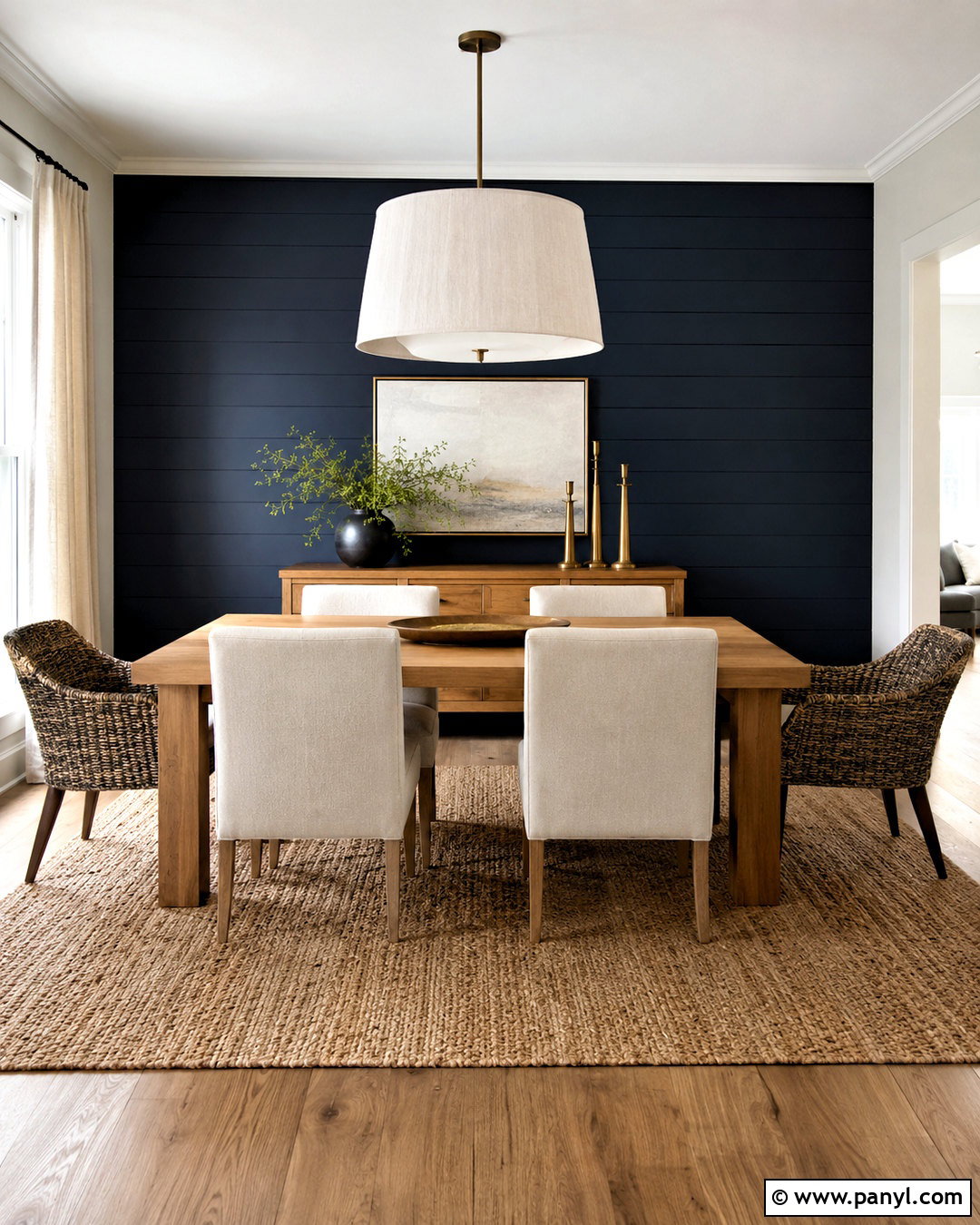 Navy Shiplap Dining Room - 20 dark shiplap wall ideas