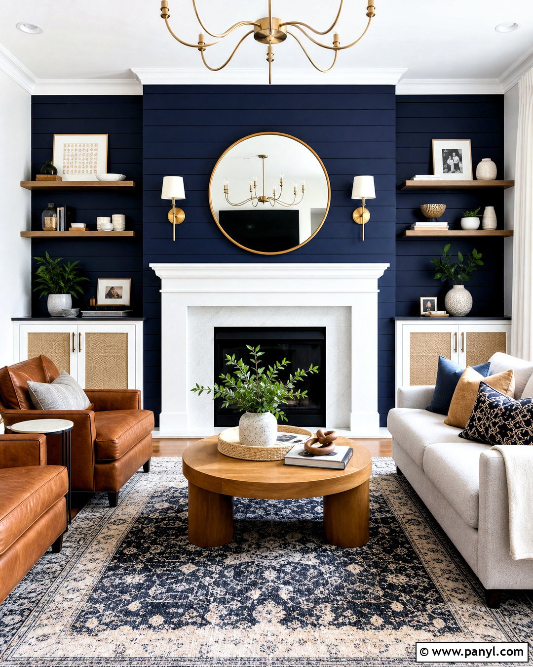 Navy Shiplap Fireplace Wall - 20 shiplap wall with fireplace ideas