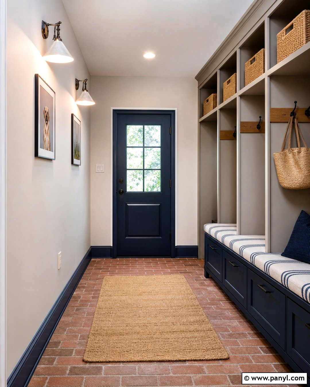 Navy Skirting Boards In A Mudroom - 35 Dark Skirting Boards Light Walls