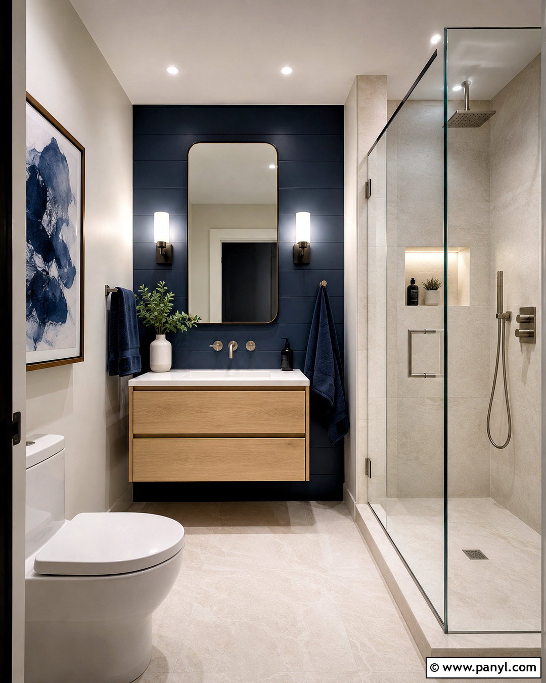 Navy Small Bathroom - 20 navy bathroom ideas