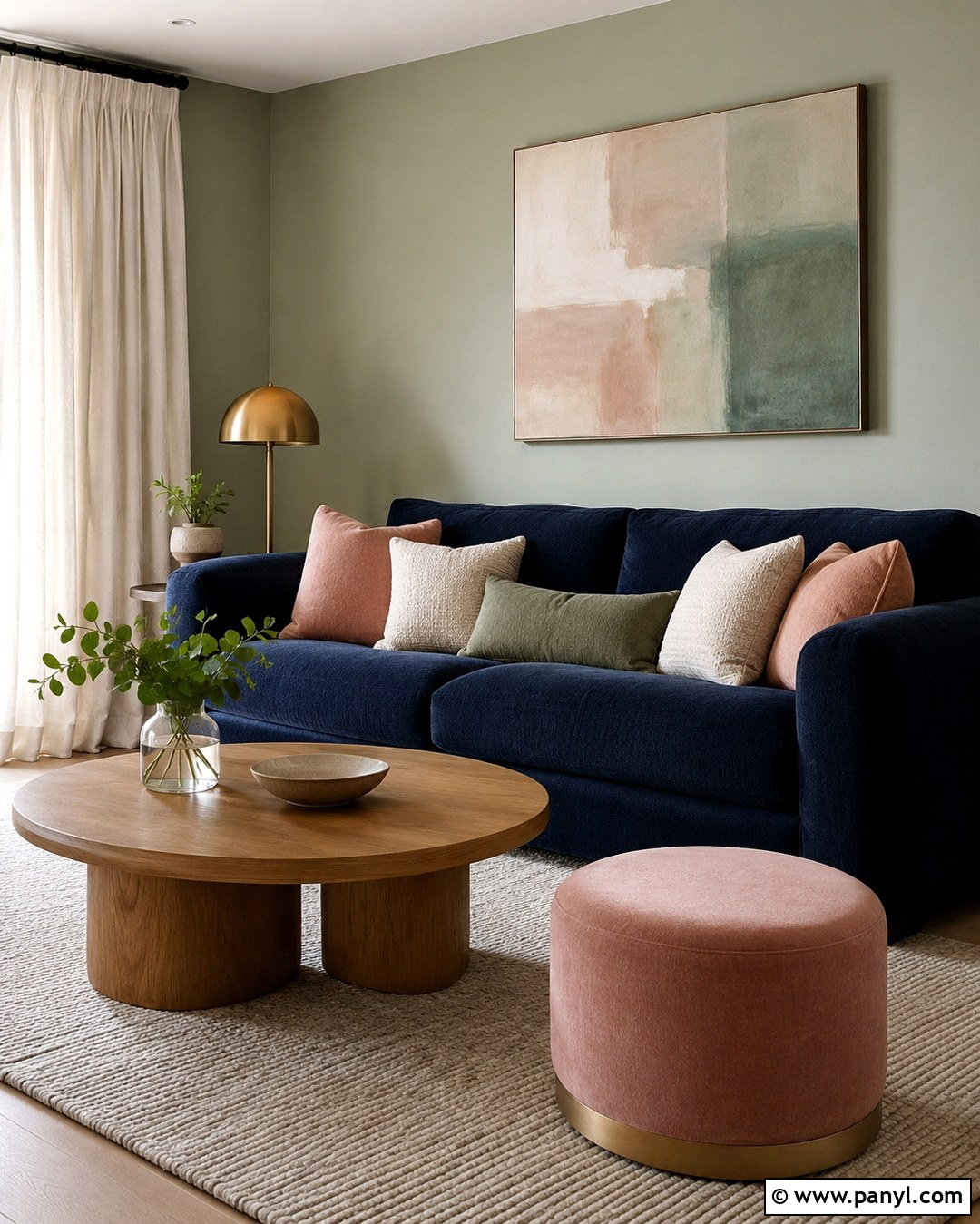 Navy Sofa Sage Green Walls Blush Decor - 20 Navy Sofa Sage Green Walls